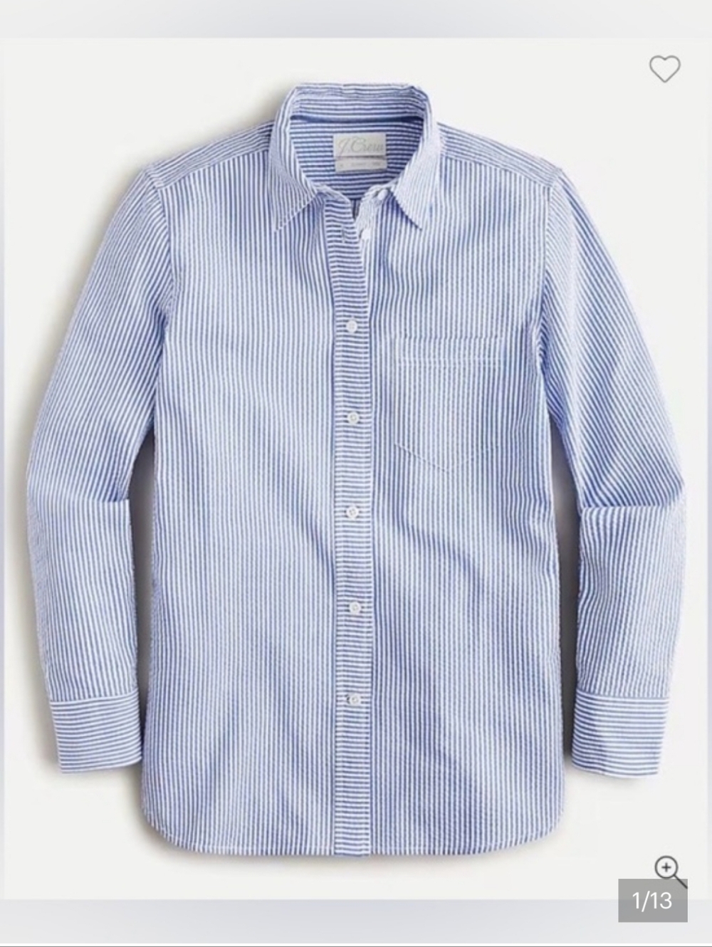 Blue Striped Classic Seersucker Button Down